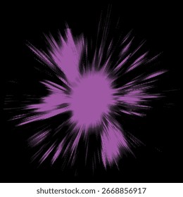 Textura de Vector de explosión de semitono rosa brillante sobre fondo negro. Efecto de ráfaga de grunge dinámico para cómics, arte pop retro, diseño abstracto, fondos, carteles y obras de arte digitales.