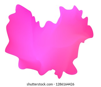 Bright Pink Liquid Drop Abstract Vector Design. Dynamic Fluid Blot Template. Liquid Splash Background. Editable Element for Your Design