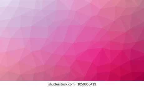 Bright pink low polygonal crystal background. Triangular polygon  pattern. Low poly vector illustration. Low polygonal backdrop