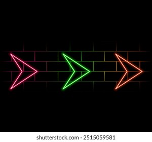Bright pink neon arrow pointer.