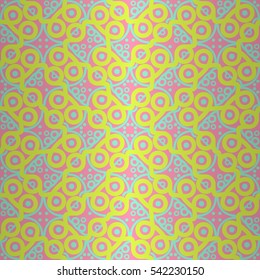 Bright pink ornamental seamless pattern in inwrought style. Simple mosaic repeatable backdrop.