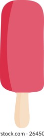 Bright Pink Popsicle Simple Illustration