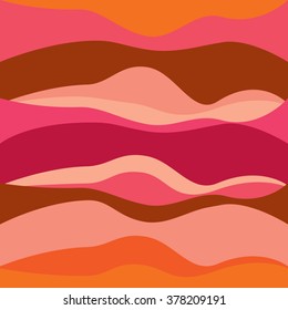 Bright pink, red abstract waves background. Vector  illustration.