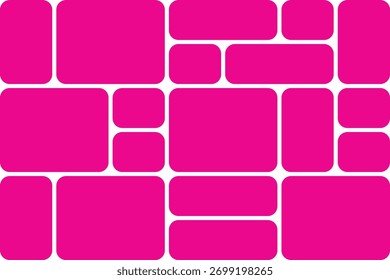 Bright Pink Rounded Rectangles and Squares with White Connectors abstract background