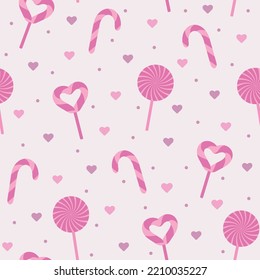 Bright pink seamless pattern with sweets, candies, lollipops. Cute vector print for birthday party