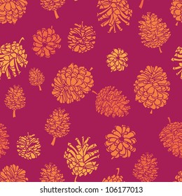 bright pink seamless vector background with cones