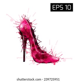 Bright pink shoes, vector illustration