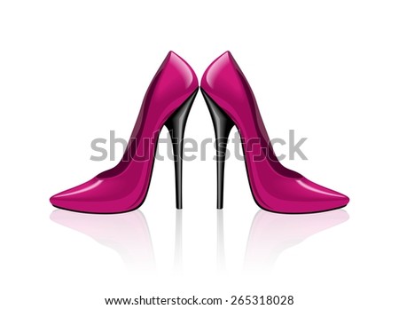 Bright pink shoes, vector illustration