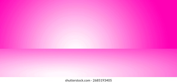 
Un fondo de color rosa brillante de estilo estudio con un resplandor de luz blanca central, creando una perspectiva Horizontal con un plano de piso distinto