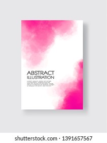 Bright pink textures, abstract hand painted watercolor banner, greeting card or invitation templates, vector illustration.
