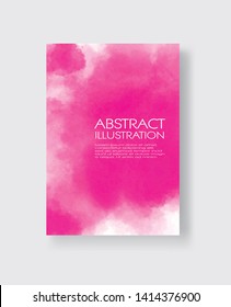 Bright pink textures, abstract hand painted watercolor banner, greeting card or invitation templates, vector illustration.