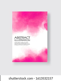 Bright pink textures, abstract hand painted watercolor banner, greeting card or invitation templates, vector illustration.