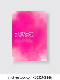 Bright pink textures, abstract hand painted watercolor banner, greeting card or invitation templates, vector illustration.