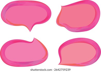 bright pink thick paint brush art outline speech bubbles with background
