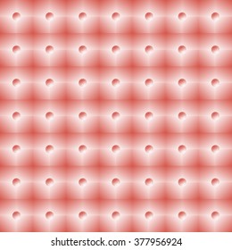Bright pink tiled wall with small spotlights. Illuminated red square blocks with round lamps. Seamless geometric pattern. Vector illustration for various creative projects