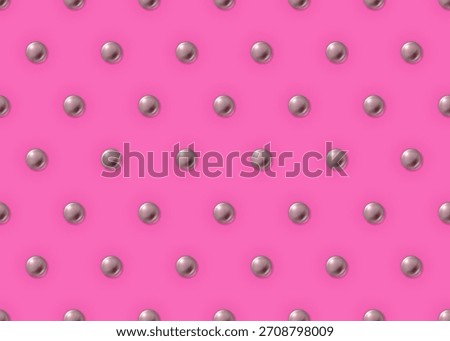 Bright pink vector background with silver metal rivets