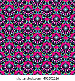 bright pink vintage seamless pattern