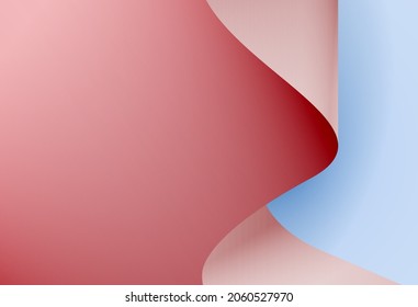 Das hellrosa Wellenpapier auf hellblauem Papier, Vektordesign