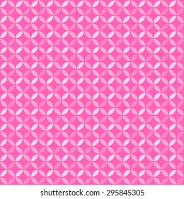 bright pink, pink and white quatrefoil pattern background, seamless texture