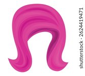 Bright pink wig capturing the essence of fun and style, ideal for parties, costumes, or adding a bold statement to any event