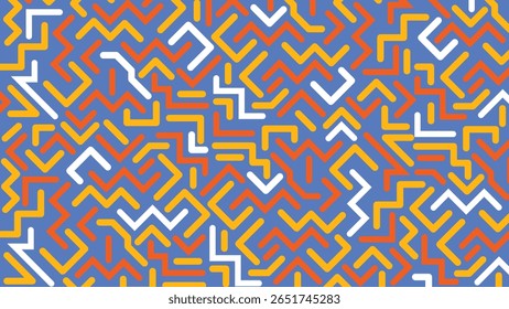 Bright pink and yellow abstract line art on white with repeating zigzag motions. A lively visual perfect for pop-themed creative graphics and decor.