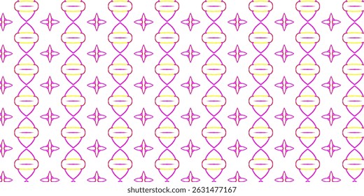 Bright Pink and Yellow Symmetrical Abstract Pattern