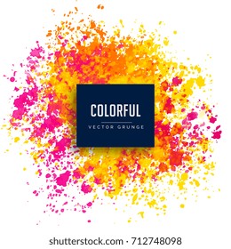 bright pink yellow watercolor splash vector background