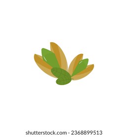 bright pistachios on a white background.illustration of nuts