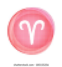 Bright pixel zodiac icon set, vector sign, Aries