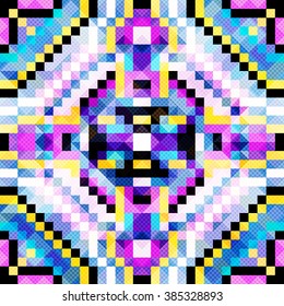 bright pixels beautiful small polygons Abstract seamless geometrical pattern