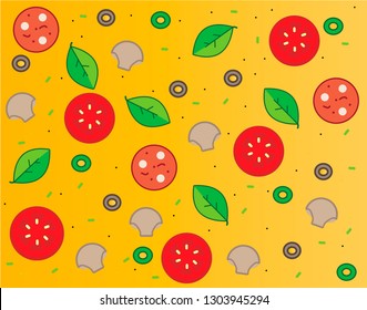 bright pizza pattern