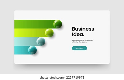 Bright placard design vector illustration. Creative realistic spheres annual report concept.