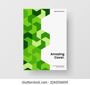 Bright placard vector design layout. Colorful geometric tiles catalog cover concept.