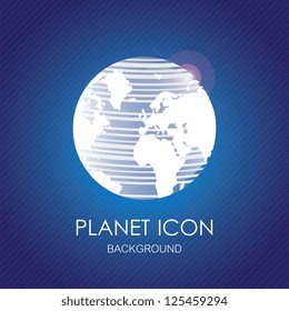 Bright planet formed by white lines.Vector illustration