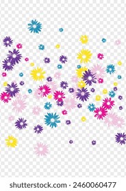Bright Plant Background Transparent Vector. Gerbera Fashion Card. Green Leaf Style. Flowering Period Print. Attractive Colorful Petal.