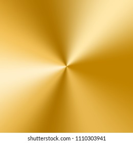 Bright plate with a golden conical gradient. Metal background for decoration of banners, cards and congratulations