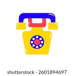 Bright and Playful Colorful Telephone Vector Art