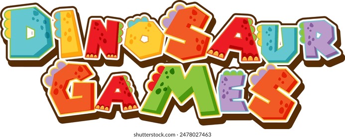 Bright and playful dinosaur-themed game logo