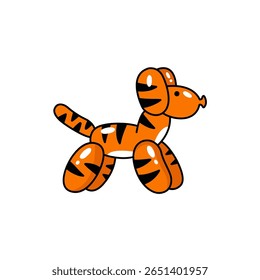 Bright and playful orange balloon tiger figure designed for children. This whimsical character embodies joy and creativity, perfect for parties or art projects.