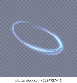 A bright plume of luminous rays swirling in a fast spiraling motion. Light golden swirl. Luminous line curve light effect. Vector	
