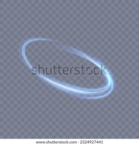 A bright plume of luminous rays swirling in a fast spiraling motion. Light golden swirl. Luminous line curve light effect. Vector	
