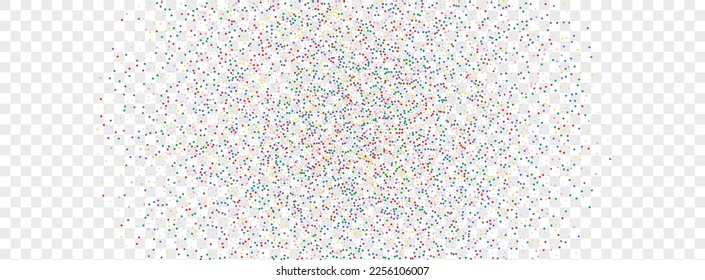 Bright Polka Background Transparent Vector. Circle Graphic Texture. Colorful Transparent. Rainbow Confetti Summer. Dot Decor Frame.