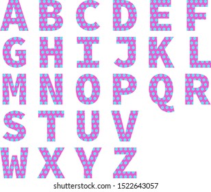 Bright polka dot alphabet set