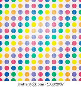 Bright polka dots background in rainbow colors