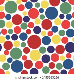Bright polka dots seamless pattern, scrapbooking background, bright basis backdrop