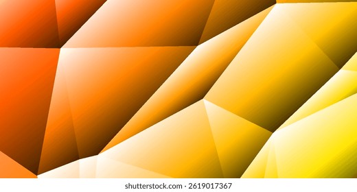 Bright polygonal background featuring sharp geometric shapes with a gradient blend from yellow to orange, creating a vibrant, energetic, and modern abstract look.
