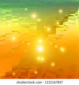 Bright polygonal background with light effects. Vector illustration.