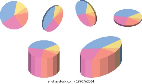 helle polygonale Diagramme auf weißem Hintergrund 3D-Symbole