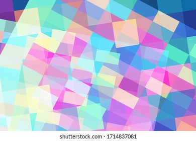 Bright polygonal vector background. Color squares overlay abstraction. Trendy abstract design for cover. Modern technology wallpaper. Colorful banner template. Color block ornament. Digital texture