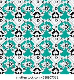 bright polygons on a green background seamless pattern vector illustration